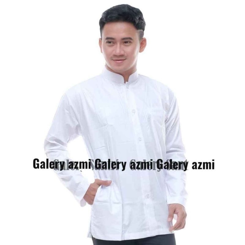 Koko  Putih Polos Habib M L XL XXL | Baju Koko Haibah Berkualitas | Putih | Koko Haibah Lengan Panja