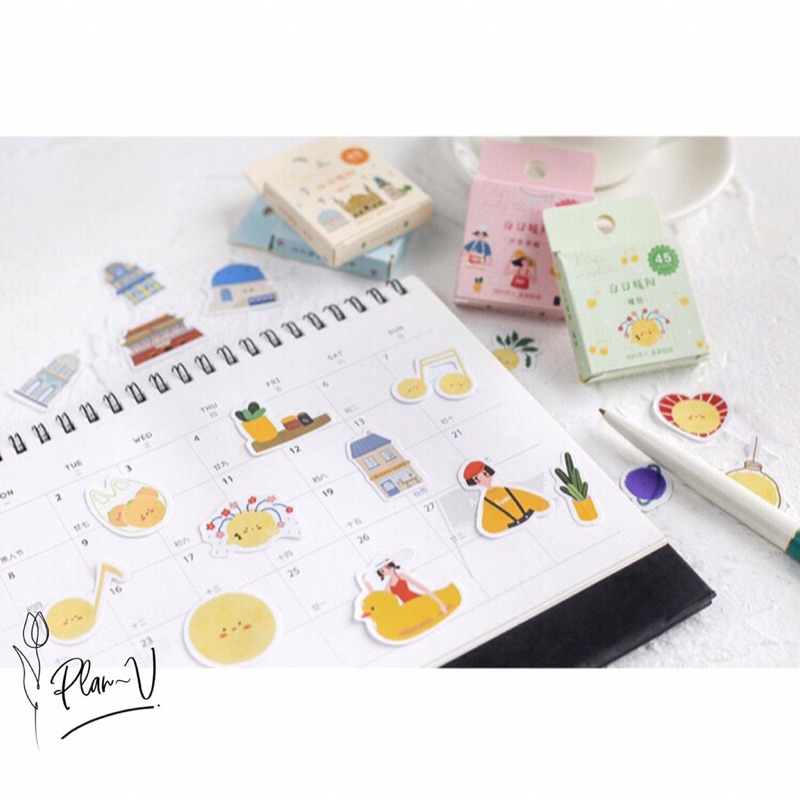 

15pcs Deco Sticker Motif Daily | Stiker Lucu