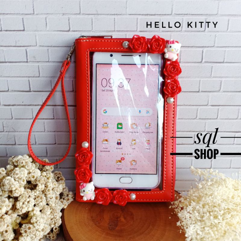 SQL SHOP Dompet hp hias karakter varian merah | Dompet hp dan uang | Dompet hello kitty