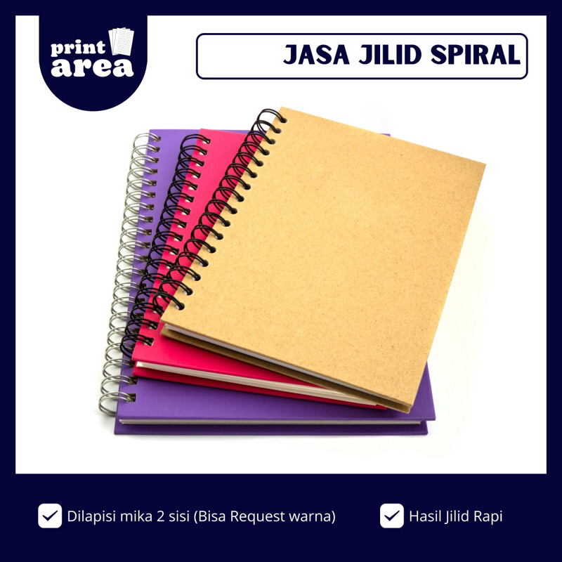 

Jilid Spiral Kawat dan plastik ukuran A5/B5/A4 (Finishing)