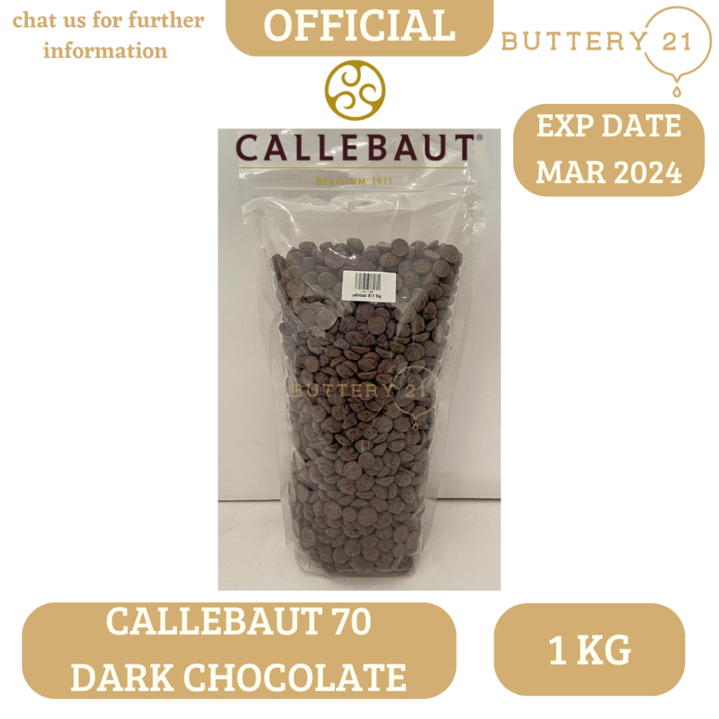 

REPACK 1 KG CALLEBAUT 70.5% DARK CHOCOLATE COUVERTURE COKELAT