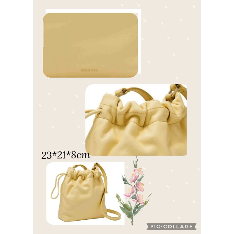 Tas Selempang Wanita Fossil Gigi Drawstring Crossbody Yellow