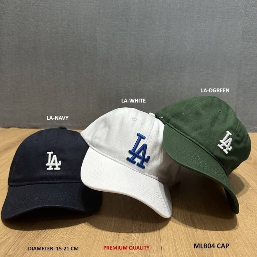 Topi Unisex Murah Import MLB04 Cap LA Navy/ White/ DGreen/ Dll