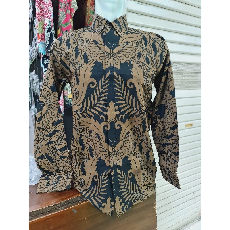 Kemeja Batik Pria Lengan Panjang Motif Galing  Lapis Furing Bahan Katun Halus Premium