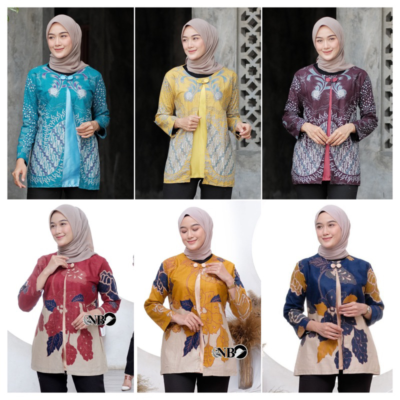 BAJU BATIK WANITA MODERN MONALISA GENES M,L,XL asli PEKALONGAN new