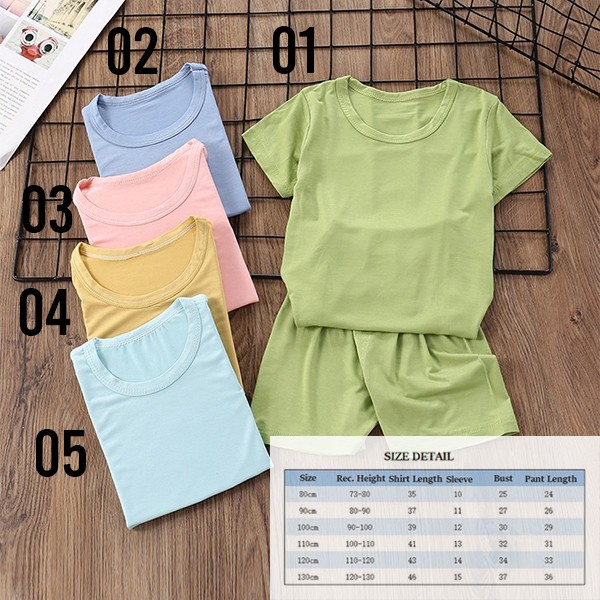 LKM326 Setelan Baju Kaos Celana Pendek Set 2in1 Setelan Polos Cewek Cowok Import [1KG 9PC] LITTLE KUMA