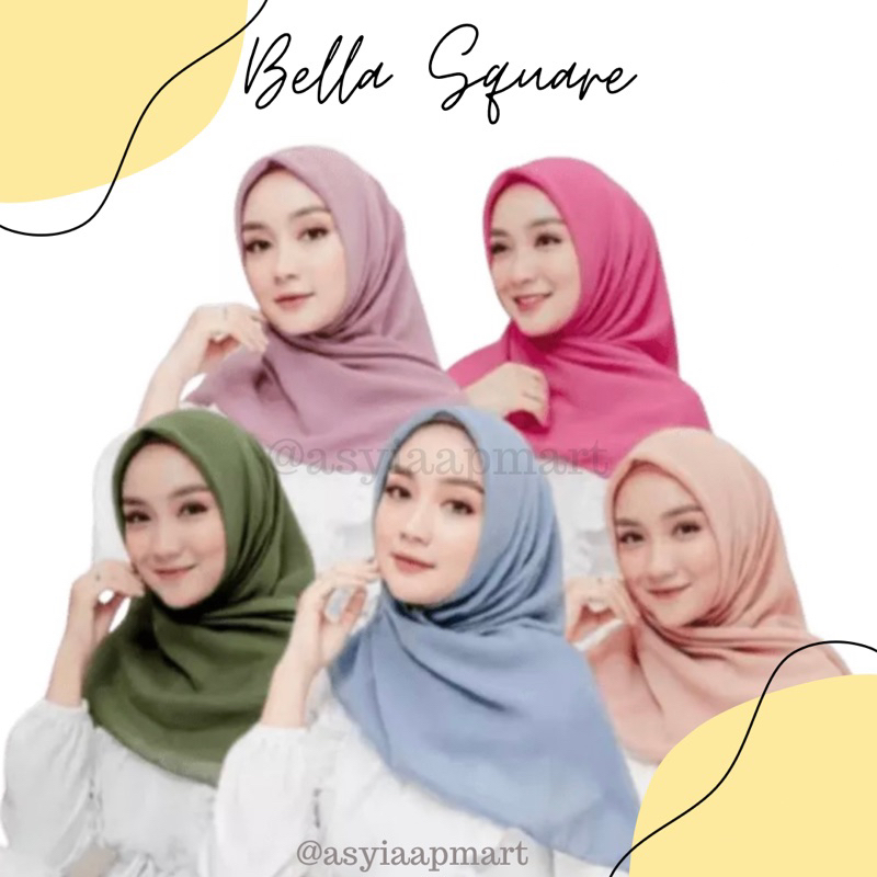 (COD) Hijab Bella Square Segi Empat / Kerudung Segi Empat Kekinian Viral  VOL1