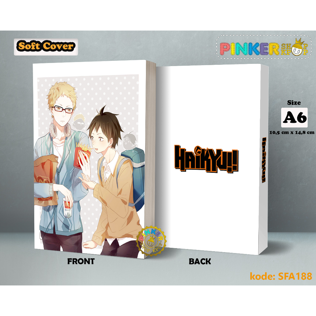 

(SFA188) Pocket Note Anime Haikyuu Tsukishima And Yamaguci 2 Softcover A6/A5 Buku Tulis catatan Notes Agenda Planner Jurnal