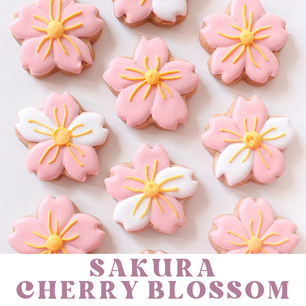 

Sakura Cherry Blossom MINIS - Sugar Cookies / Decorated Cookies / Kukis Hias