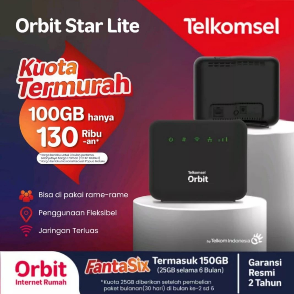 Telkomsel Orbit Star Lite HKM0126 Modem Router Free Kuota 150GB