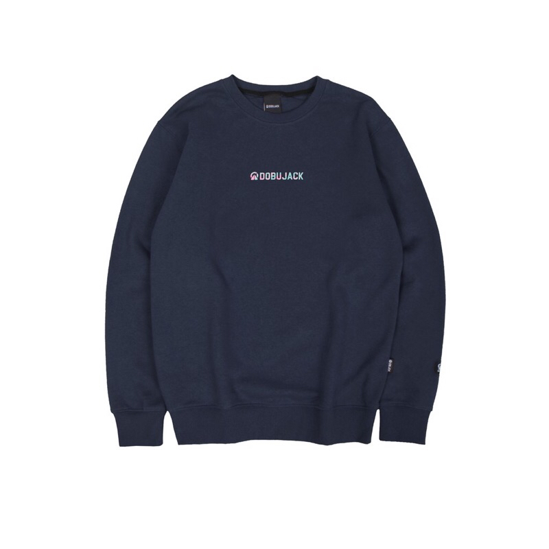 Dobujack Sweater Little Logo Abstract Navy Crewneck