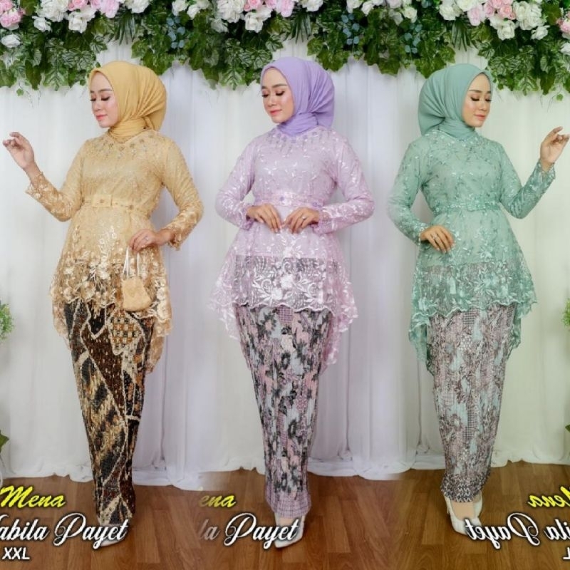 SET NABILA PAYET KEBAYA WISUDA MODERN BAJU PESTA OUTFIT KONDANGAN SERAGAM KELUARGA