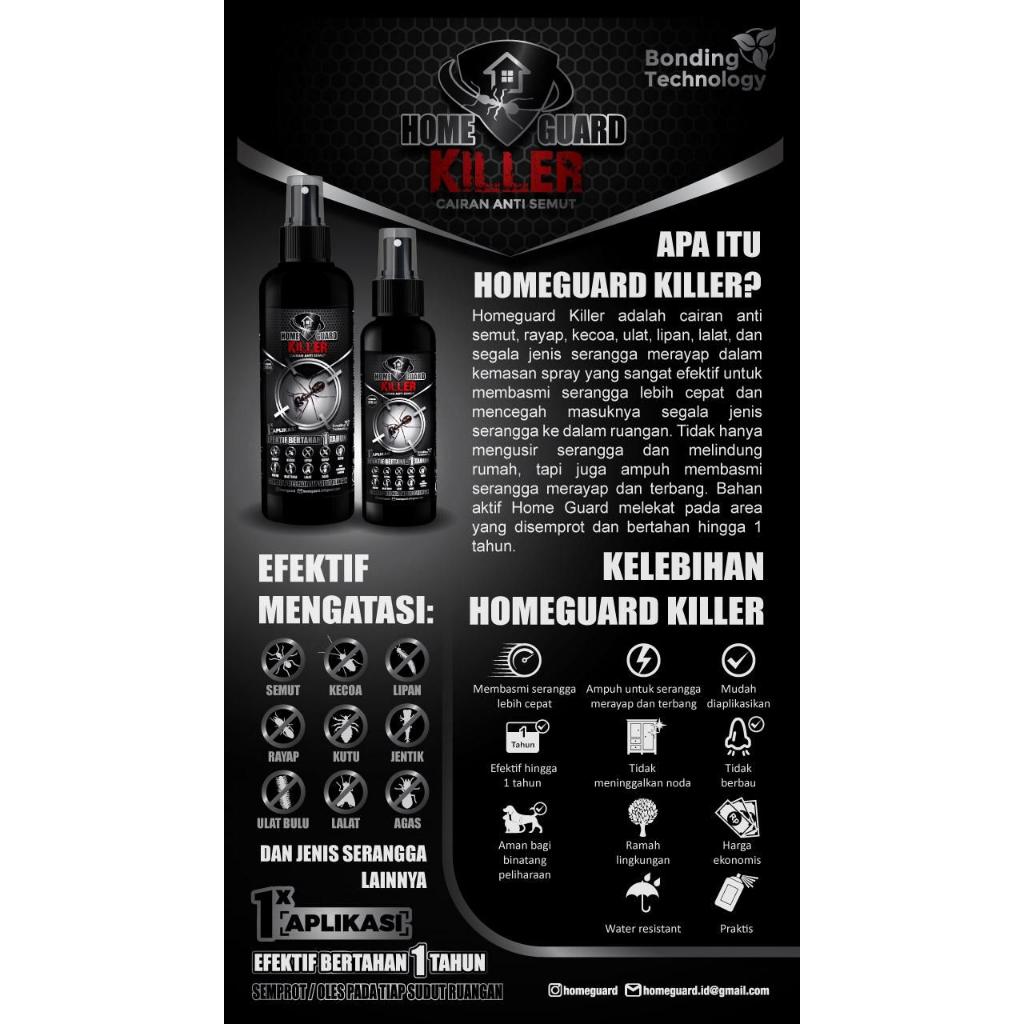 HOME GUARD KILLER 100 ml / 250 ml / 500 ml Keunggulan Cairan Anti Semut | Anti Kecoa | Anti Serangga