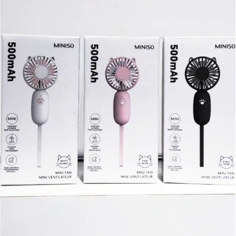 MINISO 500 MAH HANDHELD MINI FAN / KIPAS ANGIN KECIL RECHARGEABLE