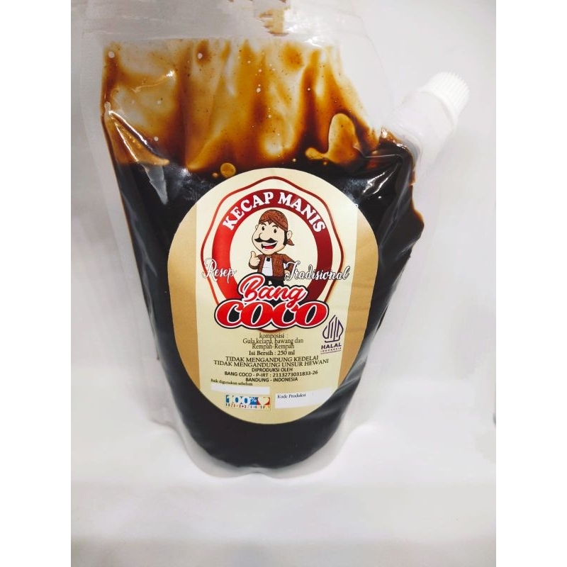 

Kecap manis Bang Coco- halal- tanpa kedelai- organik- bawang- pouch
