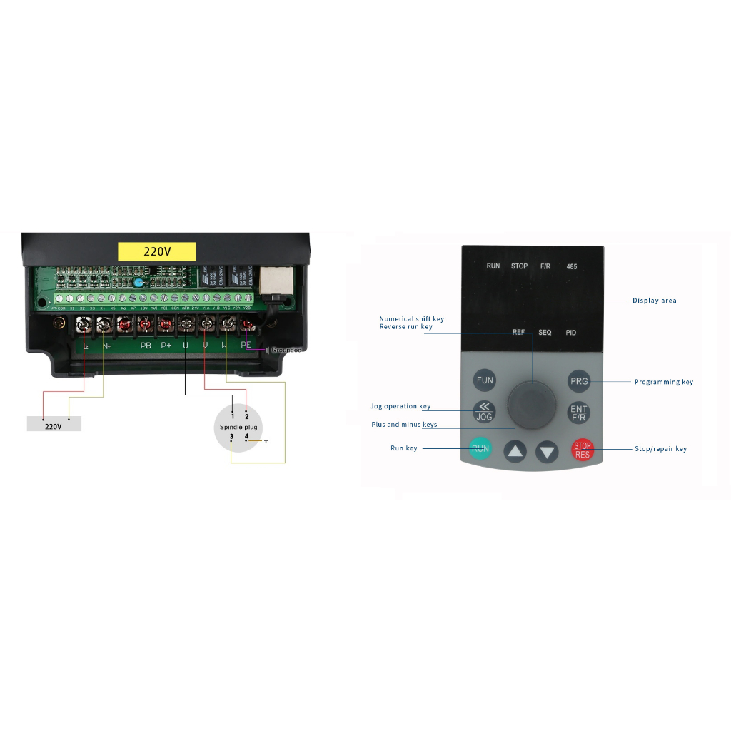 [HAEBOT] Inverter Rituo DB620 2.2KW 4.0Kw 380V AC VFD Spindle Driver Frequency Pengatur Kecepatan Motor AC 3PH