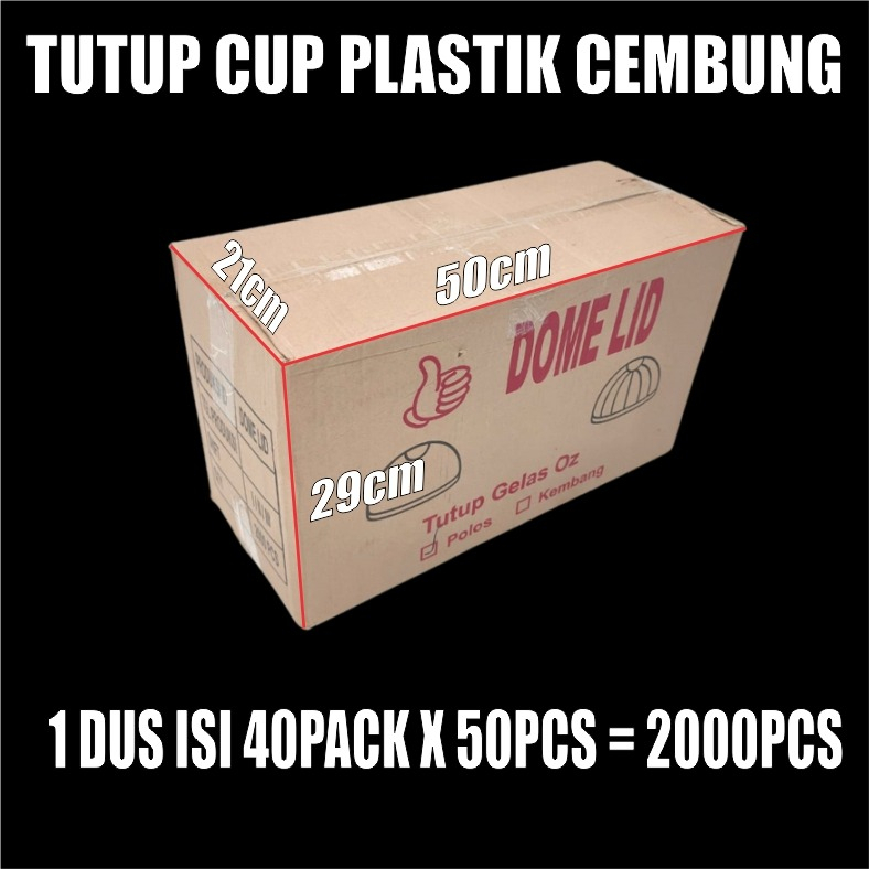 Tutup Cembung n Rata Gelas Plastik Uk 10oz 12oz 14oz 16oz Dus Semua Jasa Kirim SBY