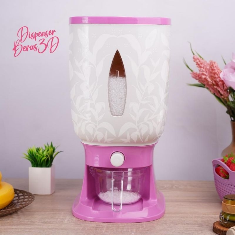 tempat penyimpanan beras kekinian 10 kg dispenser beras motif 3d