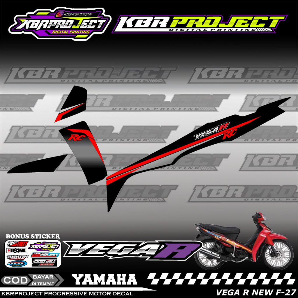 VEGA R NEW STIKER MOTOR KEREN Stiker Striping Lis Variasi VEGA R NEW Stiker Motor YAMAHA Desain Raci