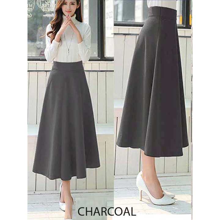 (L083) MID LENGTH FLARE SKIRT (Rok 7/8) midi