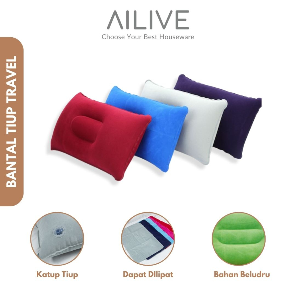 Bantal Tiup Travel Inflatable Travel Pillow Camping Outdoor Bantal Portable