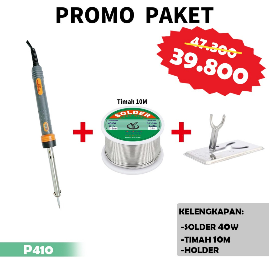 TIMAH SOLDER WIRE KAWAT SOLDER KAYU  PLASTIK 40W DAN 60W-SOSOYO