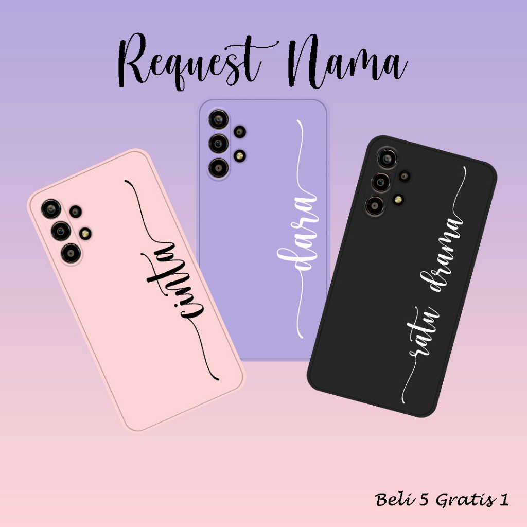 [ FMC -CUSTOM NAMA] Softcase Macaron Custom Nama for Oppo Vivo | Case custom nama