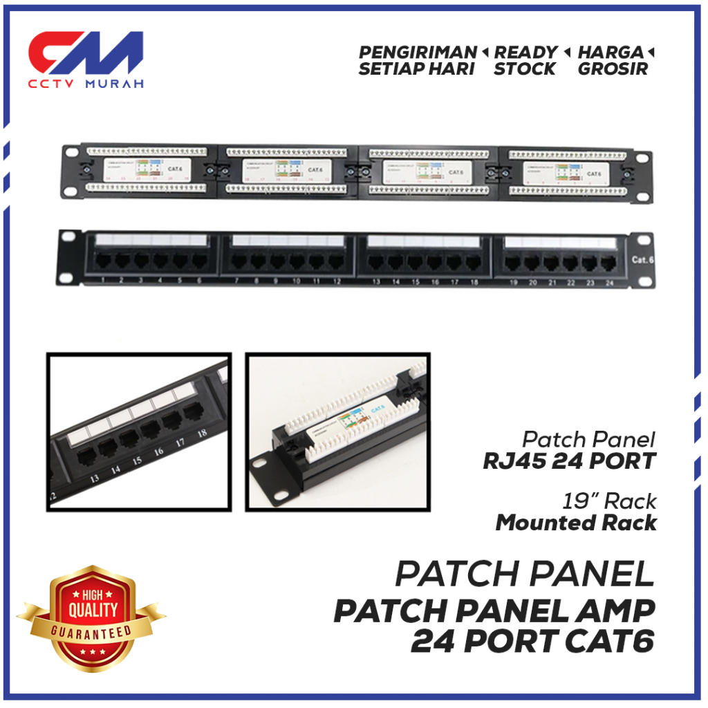 Patch Panel 24 Port AMP RJ45 CAT6/Rack Mounted Patch Panel 24 Port CAT6