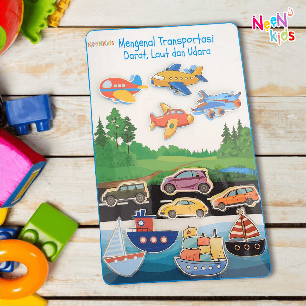 Neenkids Mainan Montessori Edukasi Anak Worksheet Busy Page Belajar Bermain Jenis Transportasi