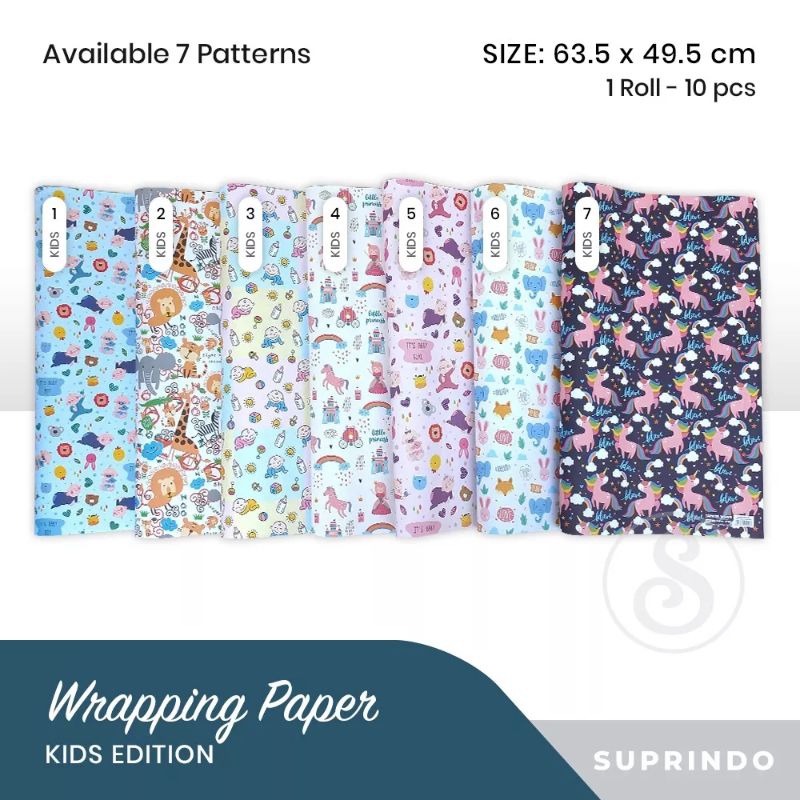 

KERTAS KADO MOTIF FUN ANAK kado ultah kado wedding (Harga perlembar)