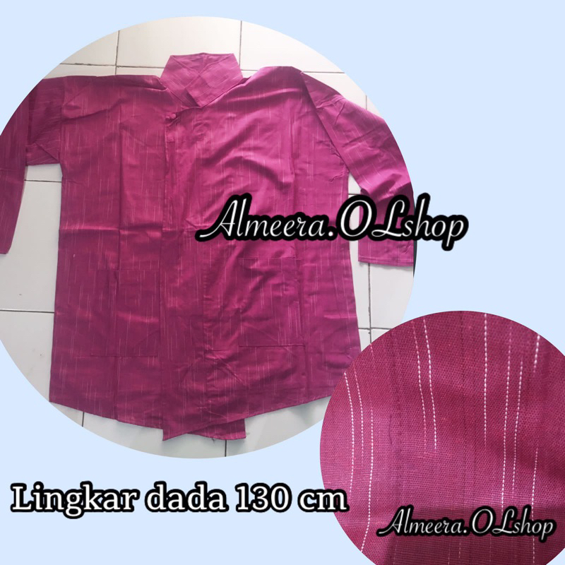 surjan lurik alusan motif hujan gerimis warna merah maroon