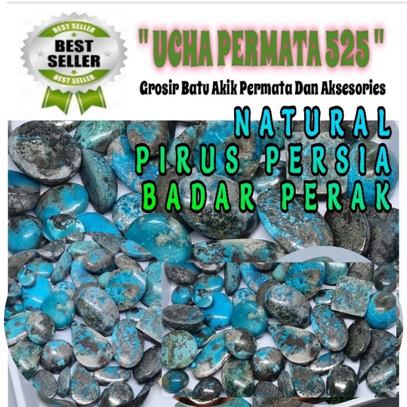 batu akik pirus badar perak / pirus biru murah