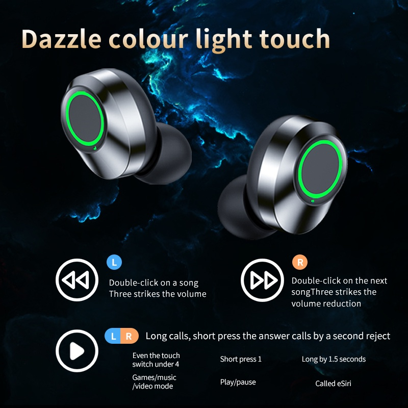 YD03 Wireless Bluetooth Headset 5.3 Earbud Built-in Microphone Touch TWS True Wireless Headset LED Display