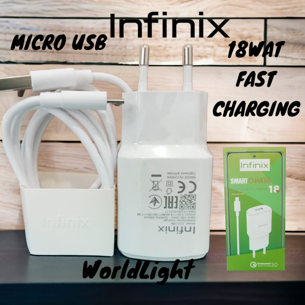 Charger INFINIX HOT 11 11S NFC NOTE 8 10 ZERO X NEO 18W Original MICRO USB
