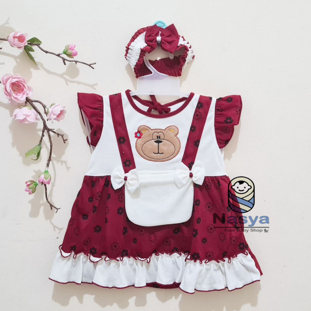 [P-022] Dress Bayi / Baju Bayi Perempuan Motif Lucu (0-6 bulan)