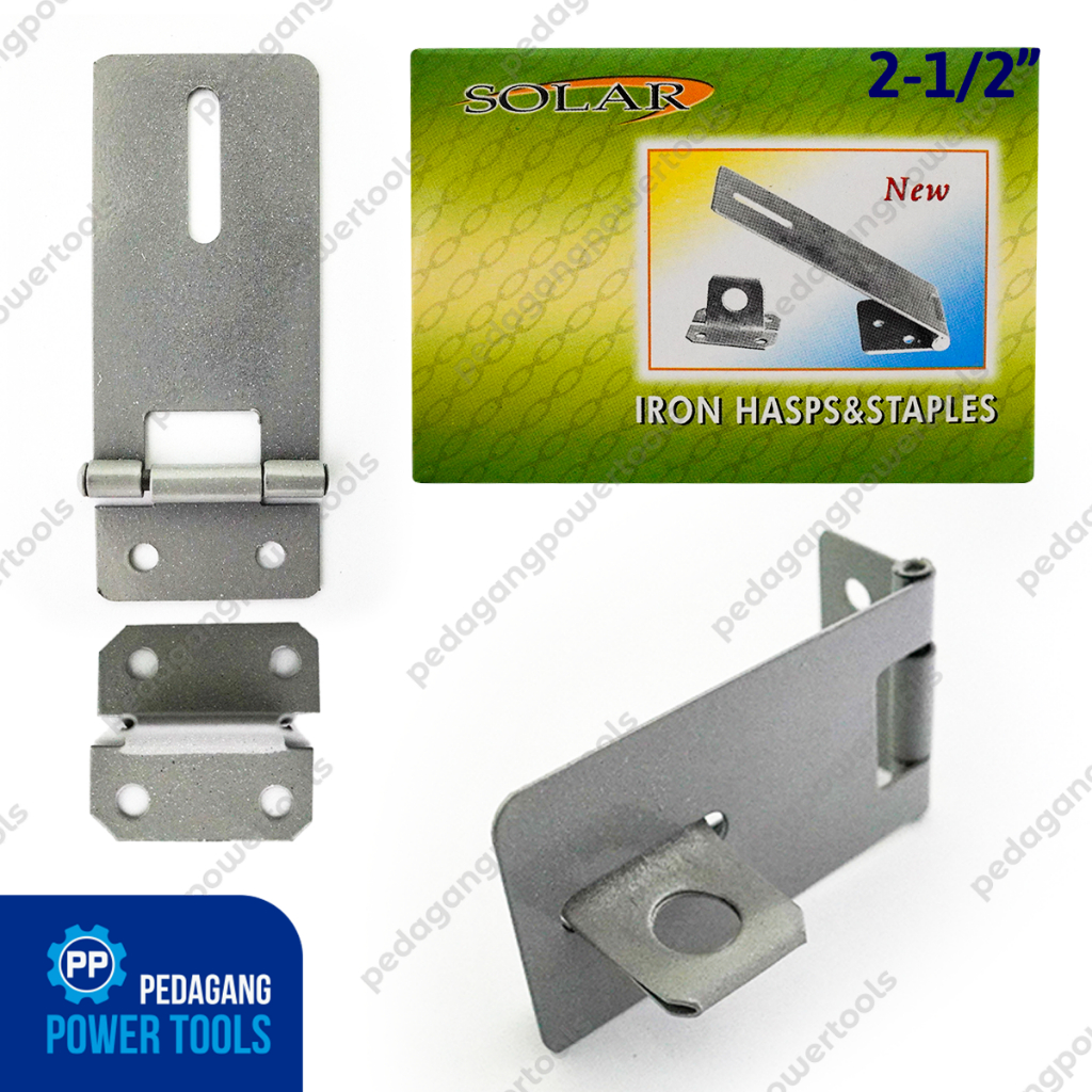 SOLAR Overval Plat 2-1/2&quot; Cantolan Gembok Grendel Pintu Jepit Kunci