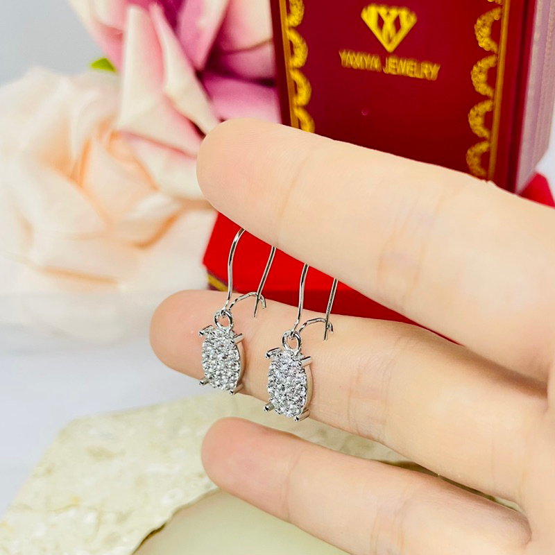 Anting desi putih mata oval yaxiya