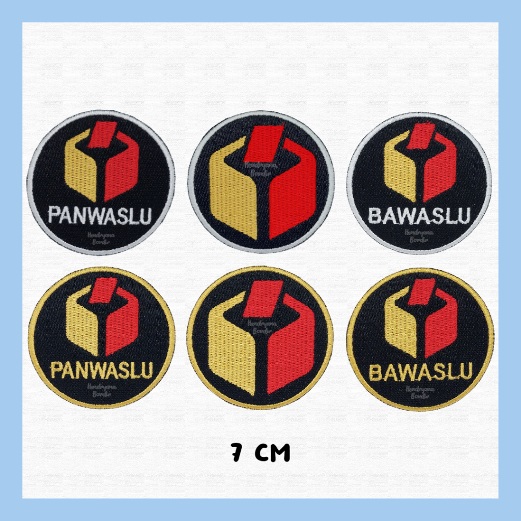 Bordir Logo Bawaslu Panwaslu Hitam — Patch Badge Bet Emblem