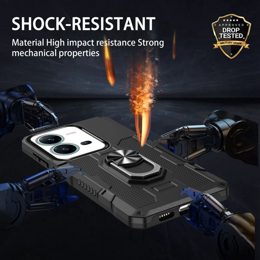 Case Armor SAMSUNG GALAXY S21+ Iring Cincin Magnetic Kesing Hp Protect kamera Premium Hard Case Standing Robot Pelindung Kamera