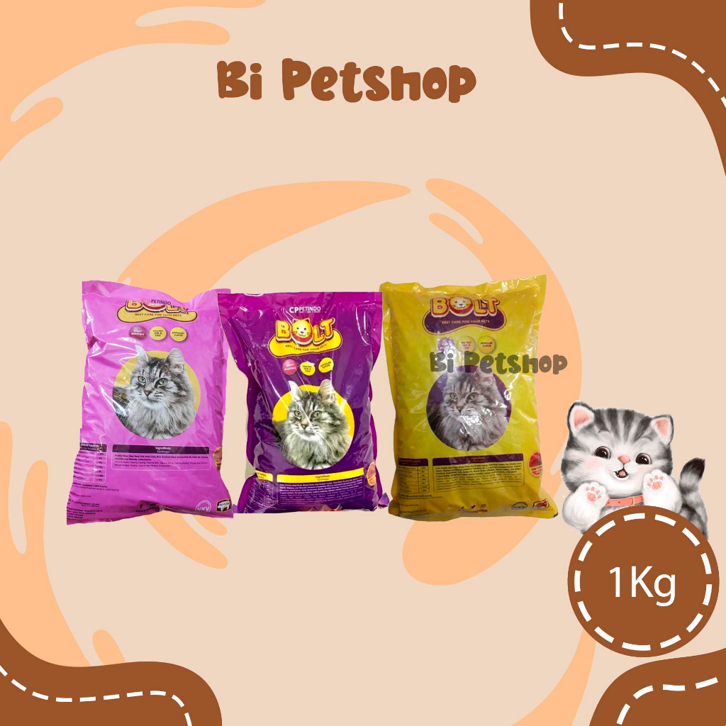 Makanan Kucing Bolt 1kg ikan donat salmon