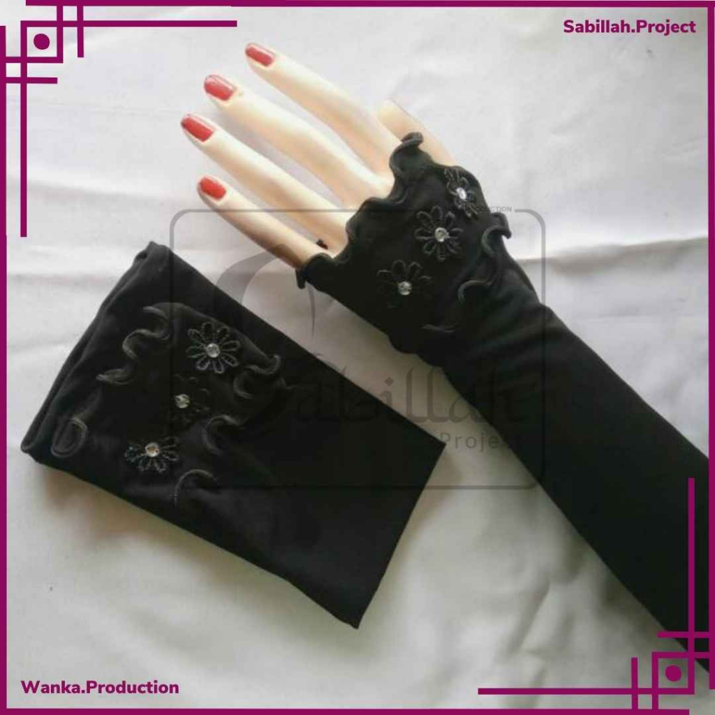 handsock jempol curly flower hitam