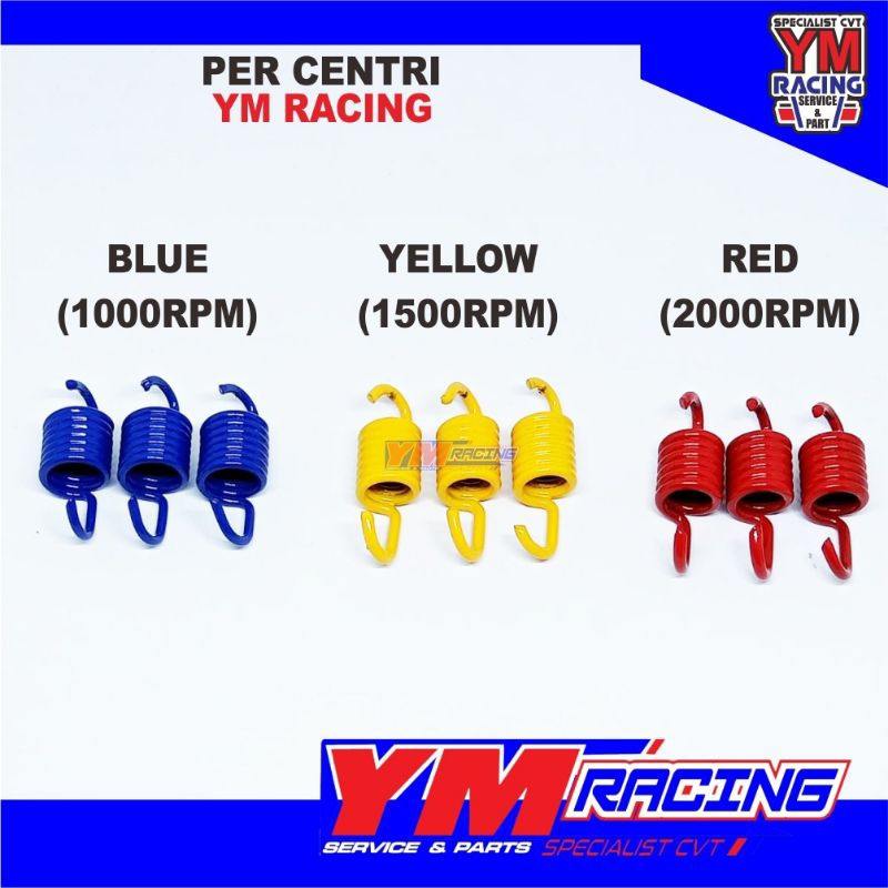 PER CENTRI 1000 RPM 1500 RPM 2000 RPM 1SET ISI 3BUTIR TANPA KEMASAN / PER SENTRI | PER KANPAS GANDA UNTUK SEGALA MOTOR MATIC ( PER KAMPAS GANDA ) PER KOPLING ALL MATIC - PER CENTRI YM RACING