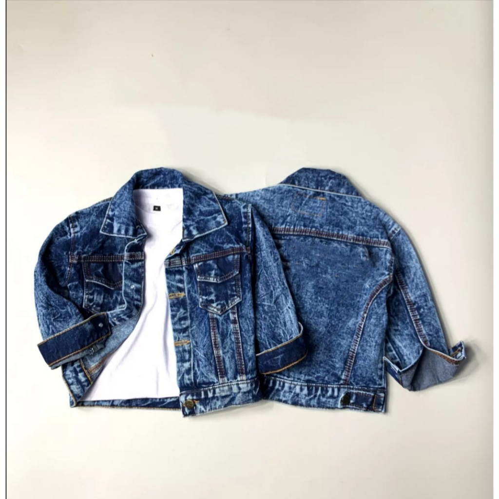 JAKET JEANS ANAK UNISEX 1-12 TAHUN - OUTWEAR - KEKINIAN - TRENDI - VIRAL - TERBARU