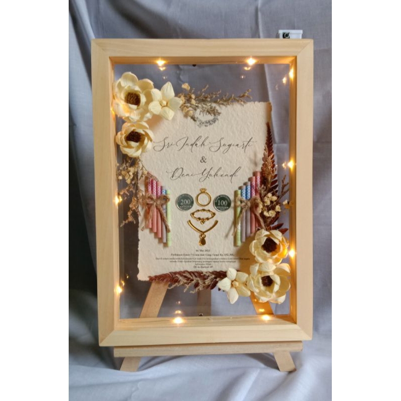 Bingkai Mahar Pernikahan Rustic Transparant/ Bingkai Seserahan Rustic