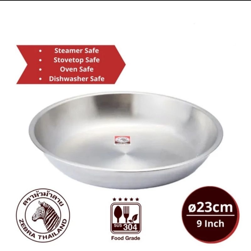 ZEBRA Deep Tray 9&quot; 119023 Stainless Steel - Nampan Bulat - Baki Bulat