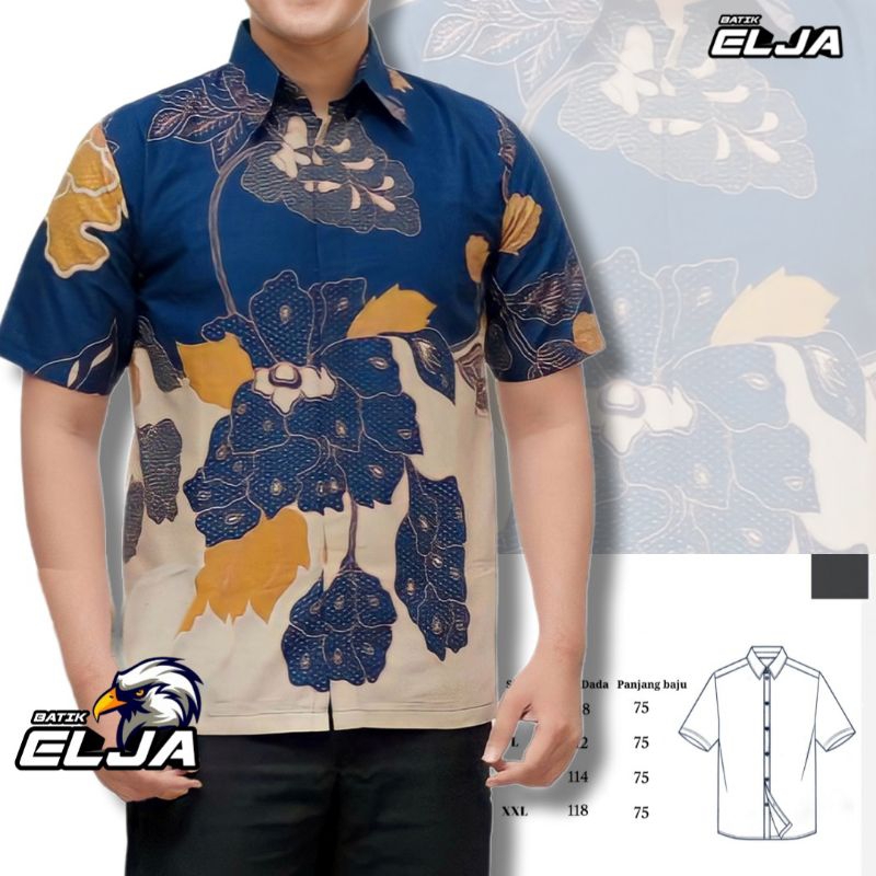 Batik Pria Lengan Pendek Modern Baju Modern M L XL XXL