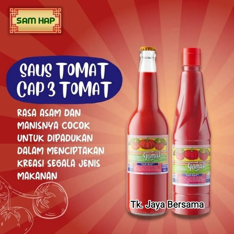 

Samhap Saus Tomat 600 mL Botol Plastik Cap 3 Tiga Tomat Exp Nop 25