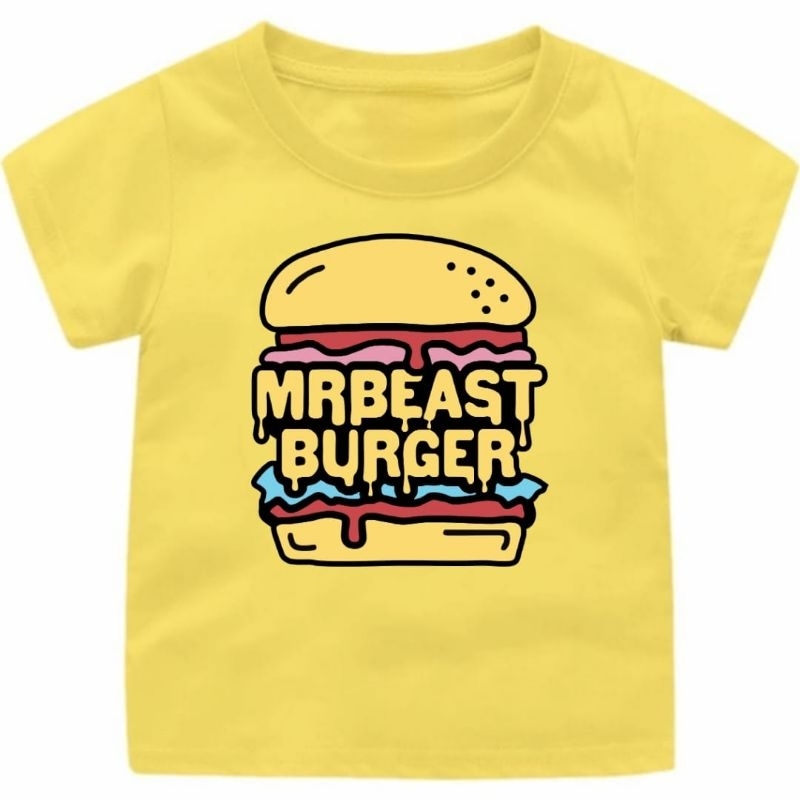 BAJU KAOS ANAK 1-15 TAHUN/REMAJA/DEWASA MISTER BEAST BURGER//BAJU OBLONG SANTAI