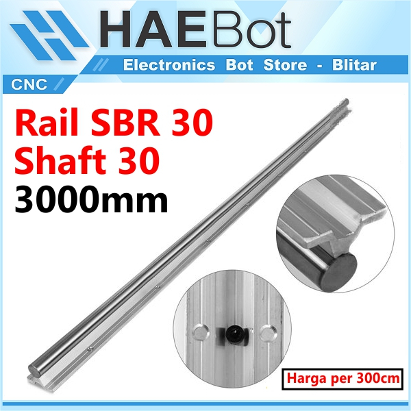 [HAEBOT] Rail SBR30 Rel Linear Shaft As 30mm Stainless 3000mm 3m CNC Linear Motion x axis y axis Industri Plasma CNC Router Mesin Mekanik