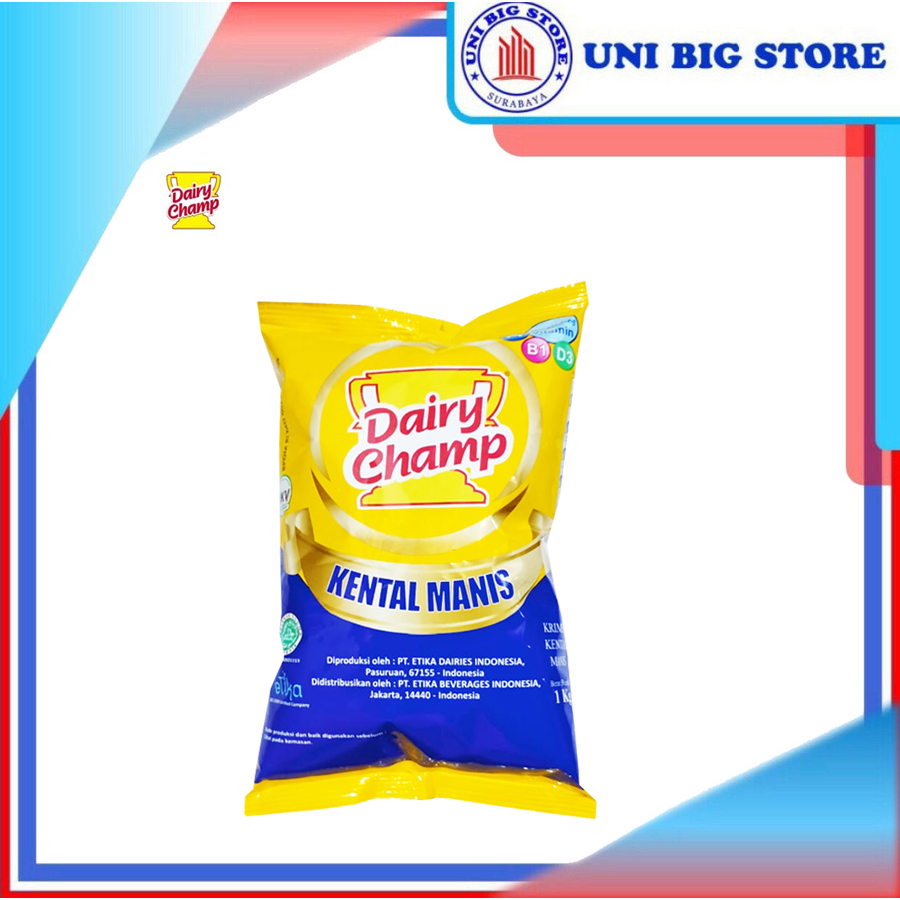 

Dairy Champ Susu Krimer Kental Manis 1000 gr 1 Kg Pillow Bag